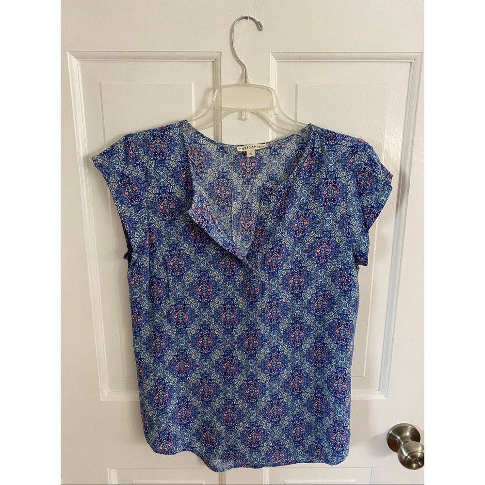 Artisan NY geometric print blouse size S